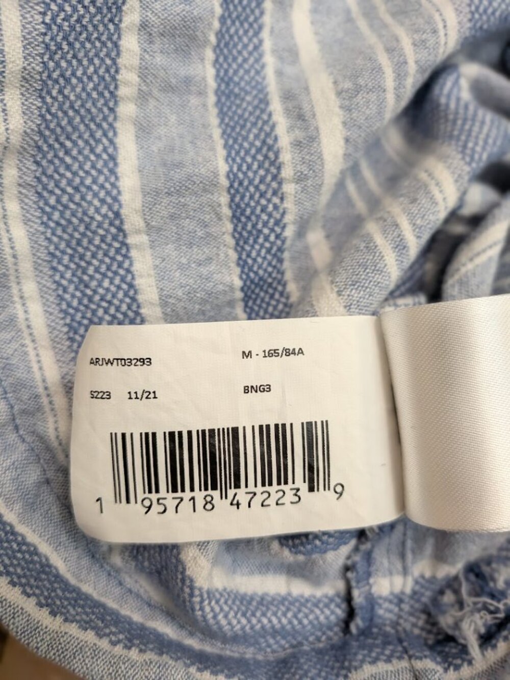 Roxy Blue White Striped Hooded Baja Pullover Hoodie Women's Medium 100% Cotton - Picture 7 of 12